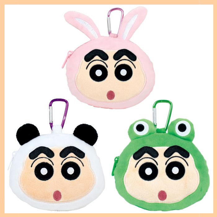 クレヨンしんちゃん カラビナ付きぬいぐるみファスナーマスコット 小物収納 メイクポーチ 新生活 新学期 プレゼント 贈り物