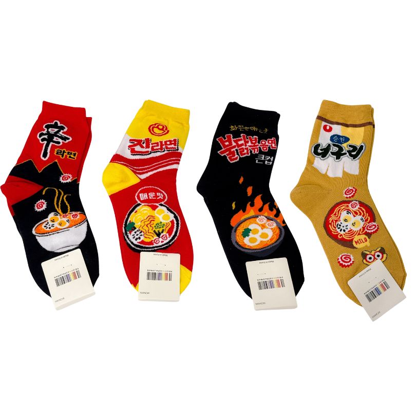 【メール便6足までOK!】靴下 レディース 韓国ソックス 辛ラーメン ジンラーメン ブルダックカップ麺 かわいい おしゃれ #インスタ #人気 #韓流 #オルチ...