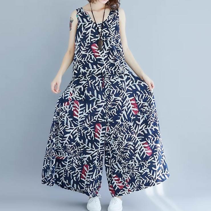 ガウチョ ロング ストレート パンツ レディース ワイド アンクル丈 袖なし ノースリーブ ラウンドネック オーバーサイズ ハイウエスト カジュアル おしゃれ レトロ こなれ感 シーズンレス お出かけ イベント 体型カバー 楽ちん コーデ M L XL 2XL ゆる 大人カラー 送料無料