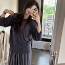 セットアップ レディース 上下セット 2点セット トップス パンツ ボトムス 部屋着 寝巻き フルレングス 長袖 ラウンドネック ストレート かわいい 大人可愛...