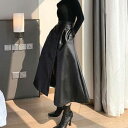 スカート レザー ラップ スリット ミモレ丈 レディース ブラック 秋 冬 Aライン ハイウエスト ウエストマーク 体型カバー 休日 お出かけ デート 普段使い 着回し お洒落 かっこいい きれいめ クール モード 20代 30代 40代 S M L