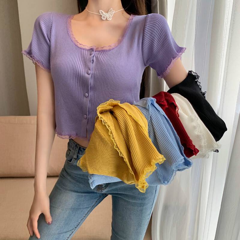 カーディガン半袖トップスレディース...