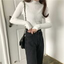トップス ニット セーター 長袖 ボトルネック フェミニン ニット かわいい 大人可愛い きれいめ シンプル 上品 おしゃれ レトロ こなれ感 ガーリー エレガント モダン ラブリー キュート ベーシック ナチュラル ストライプ 秋 冬 OL 学生 お出かけ レストラン 女子会 休日(4)