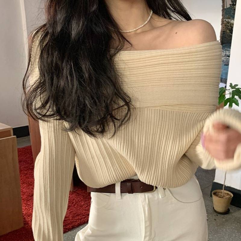 トップスレディースニットオフショル...