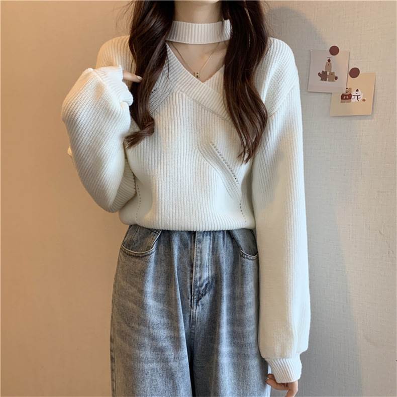 トップス ニット セーター レディース 長袖 ボリューム袖 カシュクール フェミニン リブ カットオフ きれいめ シンプル 上品 おしゃれ こなれ感 存在感 抜け感 ラブリー 都会的 ロマンティック 無地 デート お出かけ イベント 送料無料 白 赤 茶 アイボリー 黒 フリーサイズのサムネイル