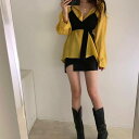 トップス レディース ブラウス シャツ ベスト 長袖 Vネック 無地 春 夏 秋 大人 かわいい 上品 きれいめ お洒落 個性的 レトロ シンプル カジュアル ナチュラル フェミニン エレガント 休日 お出かけ デート 通勤 通学 学生 普段使い 着まわし 重ね着 2色展開 ワンサイズ(4)