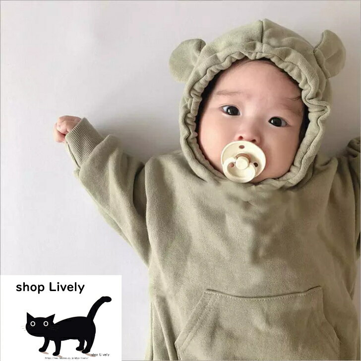 ベビー・キッズのかわいいくまさん、帽子のロンパース　 ベビー服　コスプレ　秋冬 子供服　　防風　防寒　70・80・90サイズ　男の子　女の子　ギフト　プレゼント