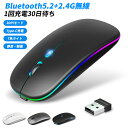 Type-C充電式ワイヤレス マウス Bluetooth5.2 無線 静音 瞬時接続 超薄型 小型 高感度 2.4GHz 3段階DPI切替 7色ライト付 持ち運...