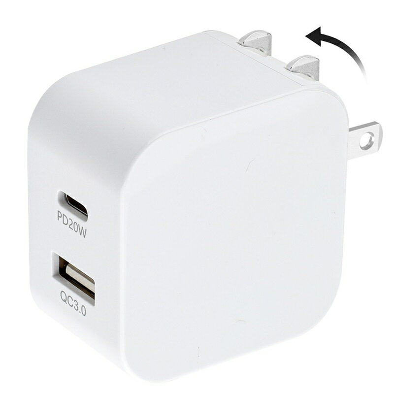20W PD急速充電器 iphone 充電器 Type-C/USB-A PD対応 QC3.0対応 超軽量 超小型 AC充電器 iPhone 16/15/14/13/12 Pro/X/iPad Pro/iPad Mini/Xperia/GALAXY/Android等対応