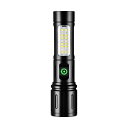 懐中電灯 強力 ハンディライト 充電式 LEDライト 白&赤色灯 COB作業灯 IPX6防水 高輝度 フラッシュライト 6モード調光 ズーム式 アルミニウム合金 耐衝撃 小型ポータブル 防災 自転車 登山 夜釣り 夜間訓練 作業用 停電地震 避難対策