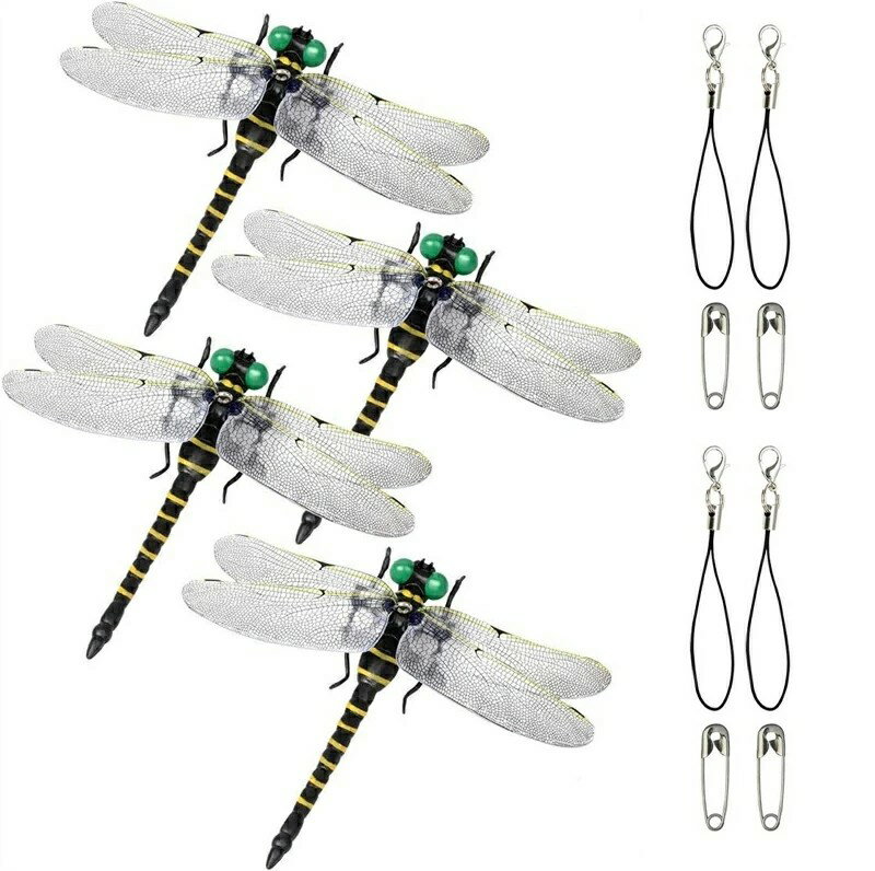 オニヤンマ くん オニヤンマ君 虫除け 蜻蛉 昆虫 虫よけ トンボ PVC材質 安全ピン付き 虫避け 室内装飾 ベランダ 網戸 登山 渓流釣り キャンプ アウトドア 屋外と屋内両用 (4匹)