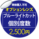 【期間限定★当選確率50％! 最大全額ポイントバック】 オプションレンズ【単体購入不可】 ブルーライトカット＋個別度数レンズ　2500円用