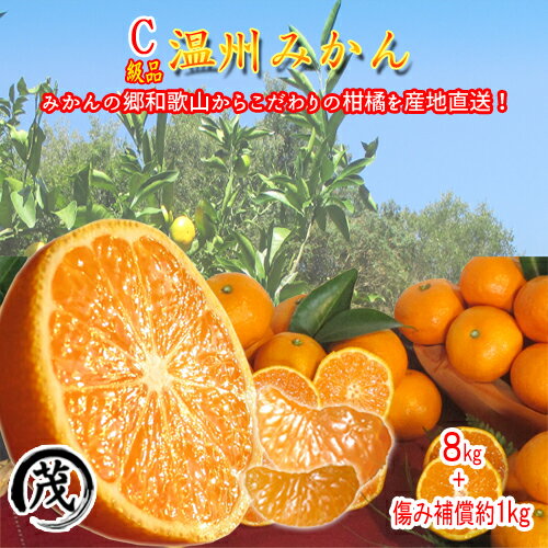 クーポン利用で100円OFF! みかん 訳あり 《訳ありC級規格》 温州 みかん 8kg (中身8kg+傷み補償約1kg) 約80-120個入 サイズ混合 送料...