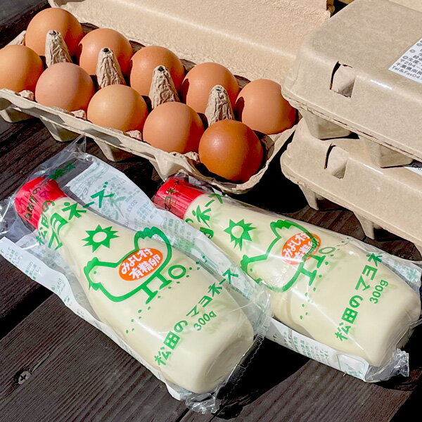 【送料無料】 平飼い 有精卵 松田マヨネーズセット 卵 マヨネーズ 【清水クリーンファーム】