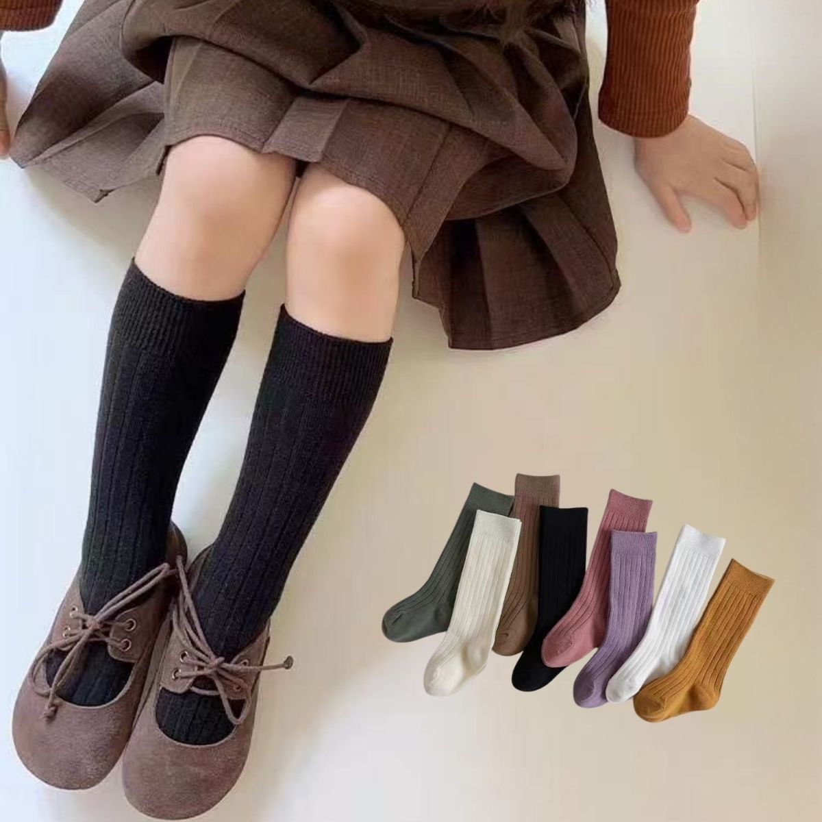 【まとめ買いに最適】靴下 キッズハイソックス 1足入り 無地 女の子 おしゃれ 子供 靴下 キッズ 靴下 カラーソックス 通園通学 イベント用 小学校 お遊戯会 運動会 発表会 目立つ 秋冬 目立つ靴下 スクール socks カラフルカラー まとめ買いにもおすすめ