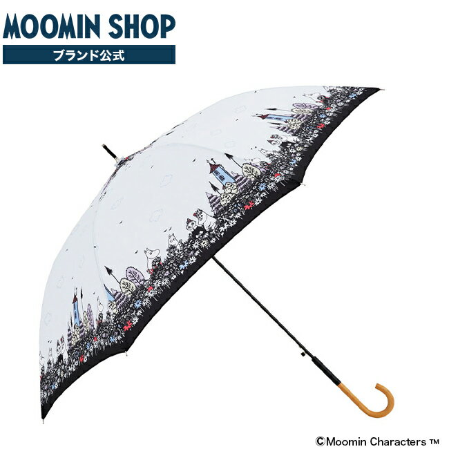 ムーミン 傘 ムーミン／花畑 ムーミン 雨傘 MOOMIN おしゃれ かわいい ジャンプ傘 ワンタッチ式 長雨傘 雨傘 大きい 60cm 通勤 通学 UVカット率90%以上