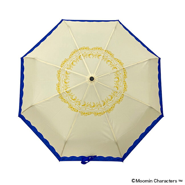【公式店限定】折りたたみ傘 ムーミンフラワー(ブルー) UVカット 晴雨兼用 雨具 雨 日傘 雨傘 梅雨 おでかけ