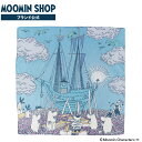 MOOMIN TRIBUTE WORKS ハンカチ 出航 ブルー ハンカチーフ キャラクター イラスト かわいい 北欧 おしゃれ 贈り物 ギフト プレゼント 入学祝い 誕生日 レディース キッズ 大判 鈴木マサル 50 50 ムーミン フローレン ムーミンパパ ムーミンママ トゥーティッキ