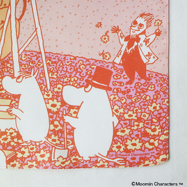 MOOMIN TRIBUTE WORKS ハンカチ 出航 コーラル ハンカチーフ キャラクター イラス...
