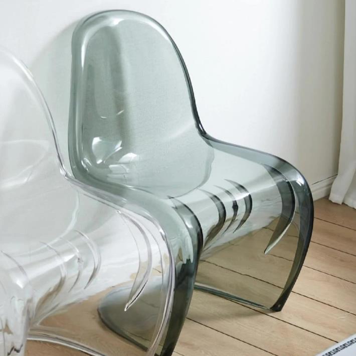 クリア椅子 透明 チェア 一体成型 デザイナーズチェア スツール ユニーク おしゃれ 韓国クリア家具 韓国インテリア 3