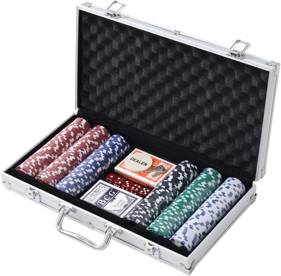 ポーカーセット チップ300枚 アルミケース入り 本格派 カジノゲーム ポーカー テーブルゲーム 大人用 ゲーム ホームパーティ お家時間