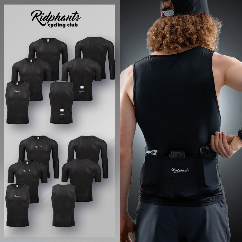 アンダーシャツ 夏 インナー メッシュ メンズ 半袖 長袖 アンダーウェア 後ろポケット付 ノースリーブ コンプレッションウェア サイクルウェア ランニング トレーニング フィットネス アウトドア 自転車 ロードバイク服 涼しい 高弾性 吸汗速乾 通気 抗菌防臭 2色