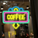 【ポイント 5倍UP !】ネオンサイン 「COFFEE」壁掛け USB給電 NEON SIGN ネオン管 カフェLED 広告用 看板 ディスプレイ 居酒屋 カフ...