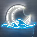 ネオンサイン 海の月 LEDネオンライト おしゃれ 壁掛け 三日月ネオン看板 インテリア 雰囲気作り 喫茶店 居酒屋 ギフ バー カフェUSB給電 ギフト 装飾...