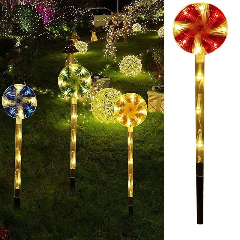 【ポイント 5倍UP !】キャンディ ライト屋外 ソーラーライト クラシック ロリポップ ライト 4本 埋め込み式 クリスマス デコレーション 屋外 装飾 クリスマス 芝生ランプ 庭ライト 庭 ガーデン ベランダ 玄関先