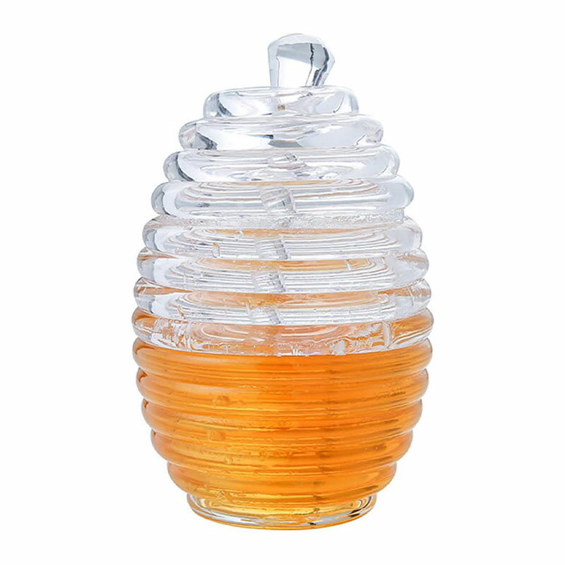 【ポイント 5倍UP !】ハニーポット ハニーディスペンサー ガラス 卓上クリスタル 蜂の巣 ハニーポット ガラス蜂蜜瓶 シロップ容器 ジャム ゼリー 家庭用 キッチン収納