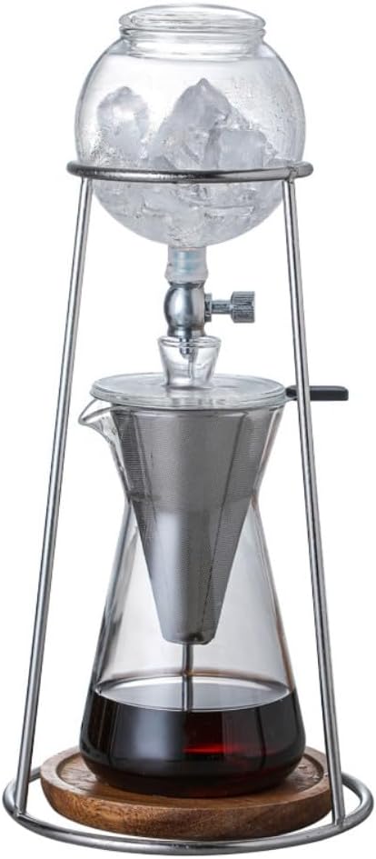 水出しコーヒー ウォータードリッパー アイスドロップポット コーヒー用品 耐熱ガラス 家庭用DIY 手作り 器具グラス (600ML)