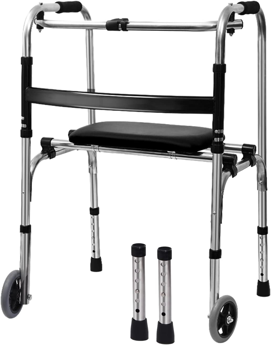 折り畳み式歩行器 ステンレス 歩行器 ほこうき大人用 軽量 リハビリ 介護用 6段階高さ調節 脚部取替可 交互・固定2way 固定型 高齢者用