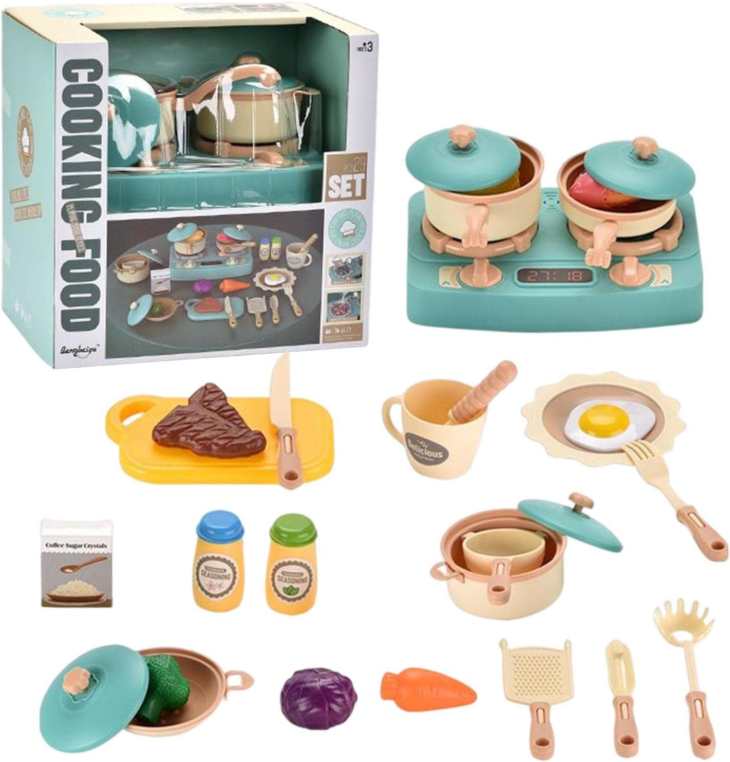 料理ごっこおままごと キッチンセット 調理器具 室内遊び 野菜 果物 調理器具セット お鍋 ごっこ遊び ごっこ遊び 台所 シミュレーション 知育玩具 男の子 女の子 小学生 誕生日 子供おもちゃ