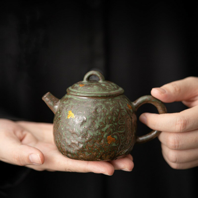 ティーポット レトロ 陶器 家庭用 青銅釉 高級 プレゼンド ギフト 家庭用 送料無料