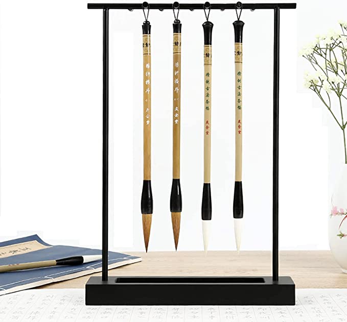 毛筆 掛け 筆 スタンド 吊り 書道小物 習字 置物 工芸品 アクセサリ 書道用具 展示小物 筆架 書道筆ハンガー 文房具 吊りタイプ