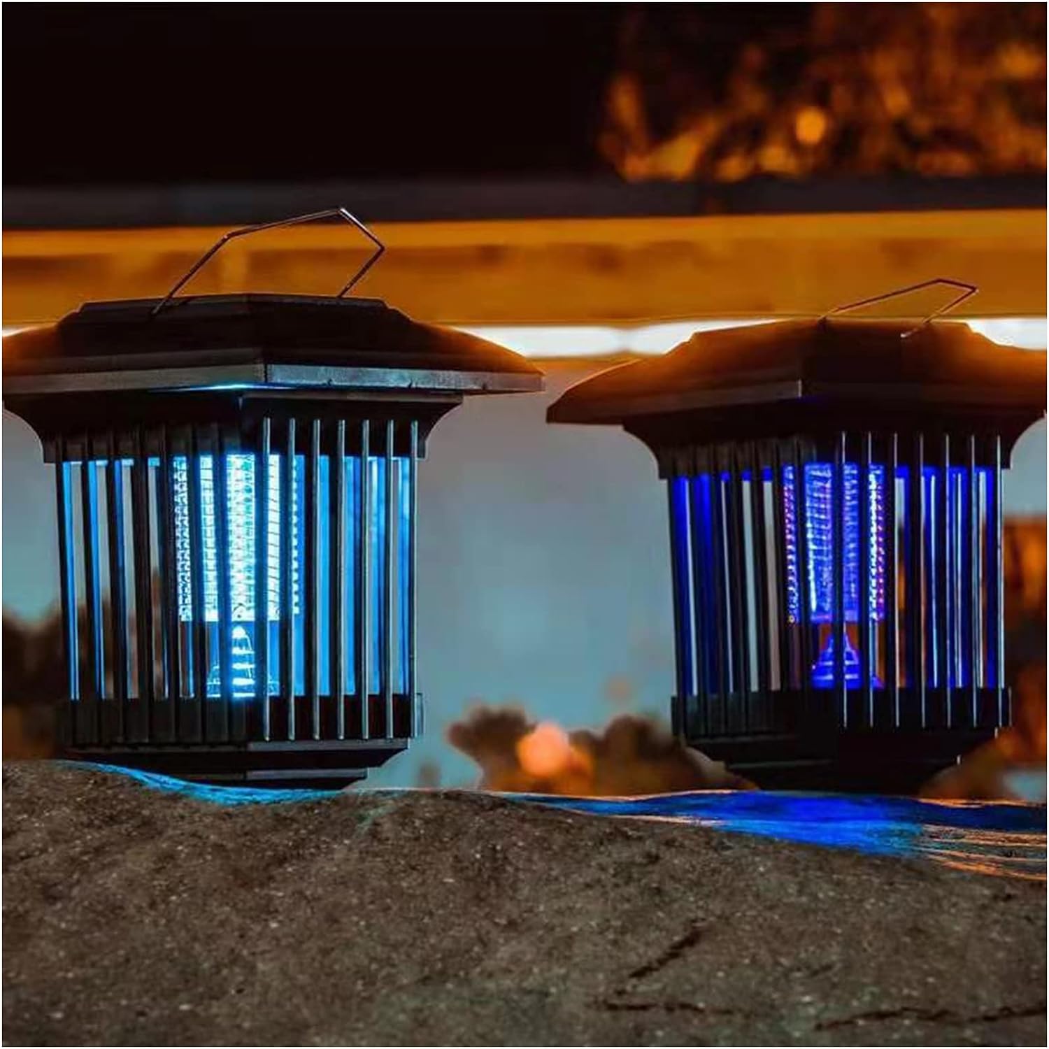 2個セット 電撃殺虫器 蚊取り 器殺虫灯 ソーラー 充電方式 物理強力360°殺虫 誘蛾灯 捕虫器 虫退治 自動点灯 防水 照明/蚊取り両方使用可能 置く/吊り下げる/地面に挿す可能 薬剤不要 屋外/屋内/庭/園芸/玄関/アウトドアなどに適用