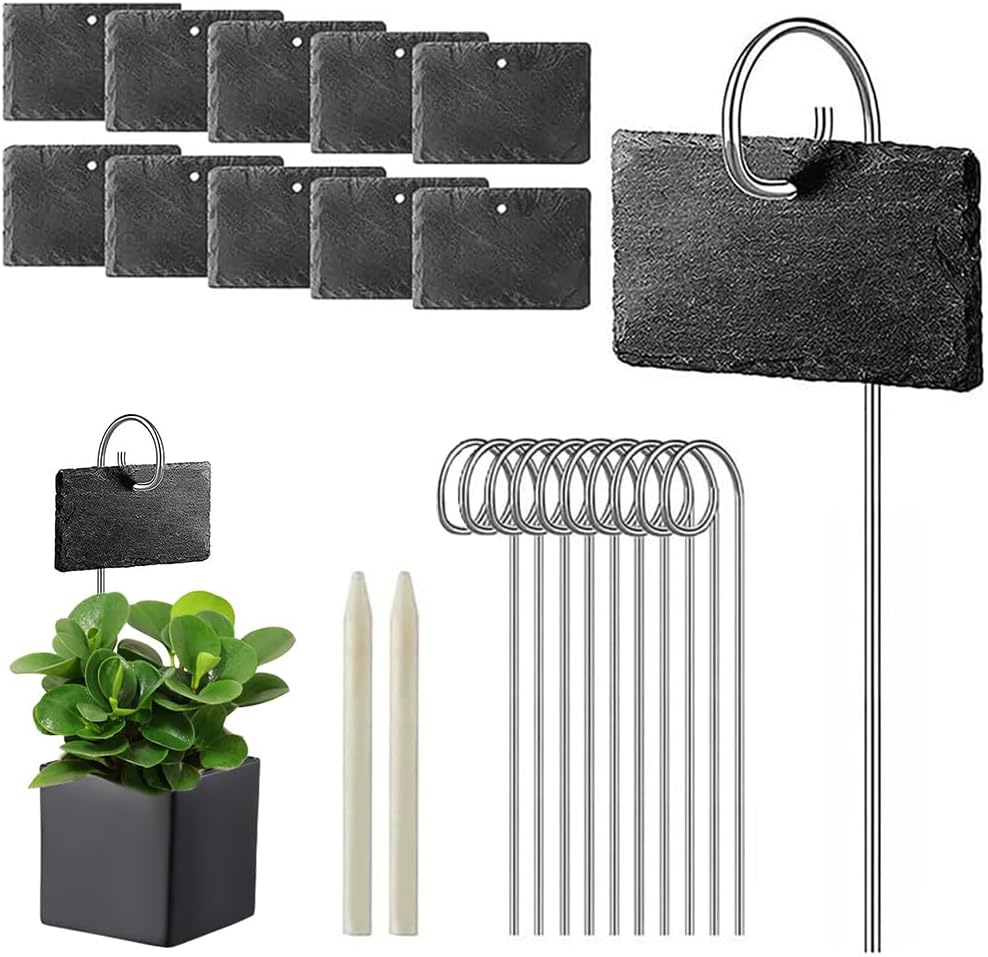 園芸ラベル 10本セット 植物ラベル 黒 ネームプレート T型 約10cm×7cm×0.5cm ガーデニング 公園 花壇 ..