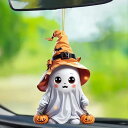 ハロウィンカーデコレーション、ハロウィンゴーストオーナメント - 2D アクリル ハロウィン漫画デコレーション 吊り下げ可能なお祝い カボチャ 装飾、車、木、バッグ、服 ため かわいい壁 装飾 2 個(フラット,3Dではない)