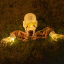 ハロウィン 飾り ライト 電池式 AA*3 地中埋込型 屋外 骸骨 頭蓋骨 手骨 人気鬼 ホラー 怖い グッズ 髑髏 模型 モデル 肝試し パーティー グッズ お化け屋敷 装飾 バー 店飾り 屋外 パティオ 庭 芝生用 ハロウィン/パーティーなどに適用(電池は付属していません)