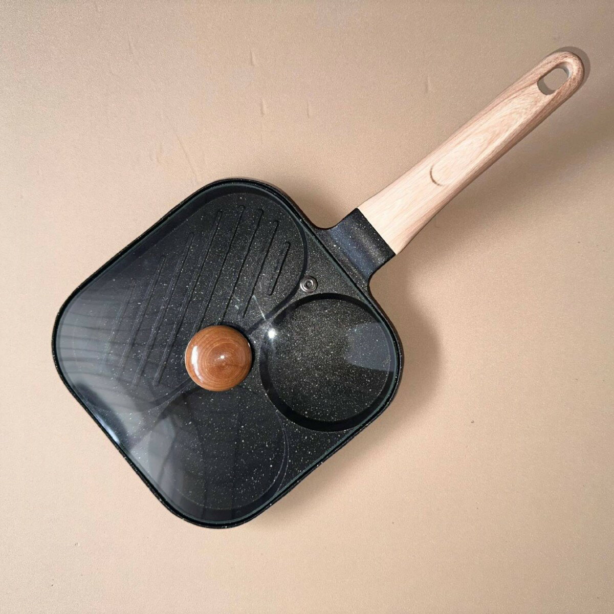 目玉焼き フライパンガス火対応 焦げ付かない 3in1 朝食 餃子 パンケーキなど 様々な料理に対応できます 四角いフライパン マルチパン お手入れ簡単 ホワイト/黒 36*18cm