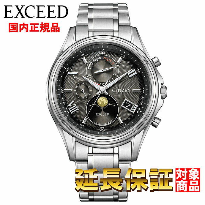  CITIZEN 腕時計 シチズン 時計 ウォッチ EXCEED エクシード エコ・ドライブ 電波時計 ムーンフェイズ ルナプログラム スーパーチタニウム BY1020-61E 