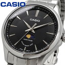 CASIO 腕時計 カシオ 時計 ウォッチ チープカシオ チプカシ ムーンフェイズ Moon phase アナログ メタルバンド ブラック メンズ MTP-M100D-1AV 並行輸入品