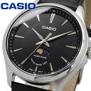 CASIO 腕時計 カシオ 時計 ウォッチ チープカシオ チプカシ ムーンフェイズ Moon phase アナログ レザーバンド ブラック メンズ MTP-M100L-1AV 