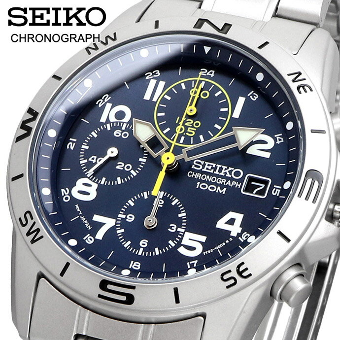 楽天SHOP NORTH STAR 楽天市場店【18日は市場の日!! 店内ポイントUP中!!】 SEIKO 腕時計 セイコー 時計 ウォッチ 国内正規 クォーツ 1/20秒クロノグラフ 100M ビジネス カジュアル メンズ SND379P