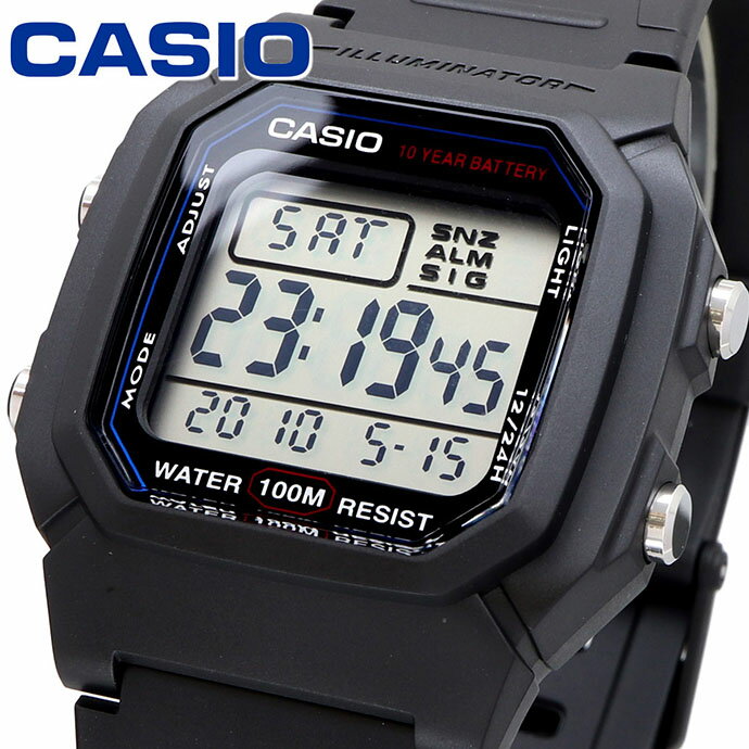 【お買い物マラソン期間限定 店内ポイント最大60倍 】 CASIO 腕時計 カシオ 時計 ウォッチ チープカシオ チプカシ シンプル メンズ レディース キッズ W-800H-1AV 並行輸入品