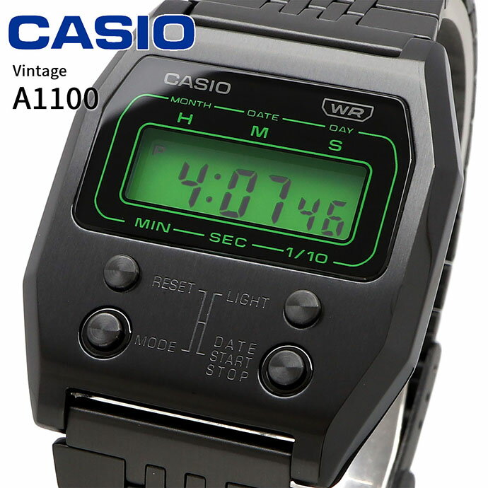  CASIO 腕時計 カシオ 時計 ウォッチ チープカシオ チプカシ 復刻モデル デジタル ユニセックス ブラック 海外モデル A1100B-1 