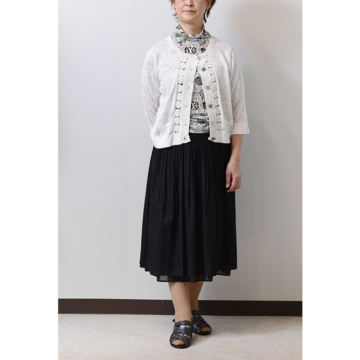 [#]ミセス シニア 40代 50代 60代 ファッション 春物 夏物 春服 夏服 ニットカーディガン カーディガン レディース 春 夏 7分袖 リゾート ニット レース 柄 お出かけ M サイズ Monegal モネガル 綿 コットン 白 ホワイト 11号 【 NEW 】[ge-m1p]#'z0