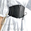 【次回5月2日頃発送】 ワイド きれいめ コルセットベルト 太め ブラック レディース ウエストゴム フェイクレザー PUレザー サッシュベルト くびれ ファッ...