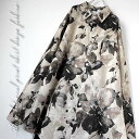 【毎日当日発送】 大きいサイズ ヴィンテージ風 ベージュベース 花柄 ボタニカル柄 シャツ 長袖 総柄 メンズシャツ リーフ柄 ブラック ダンス衣装 原宿系 韓...