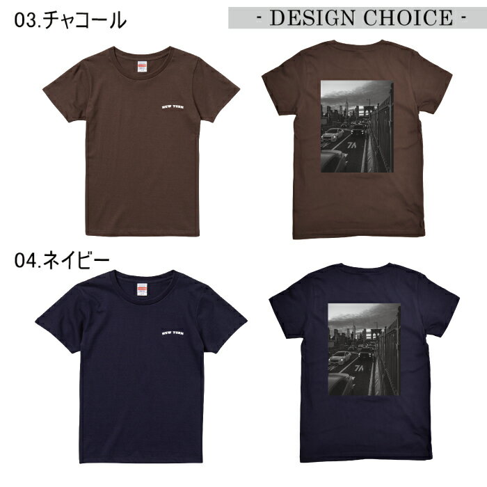 送料無料 tシャツ レディース 半袖 トップス プリントTシャツ tee カットソー アメカジ サーフ サーフ系 surf カジュアル ティーシャツ ニューヨーク NY アメリカ 白黒 モノクロ